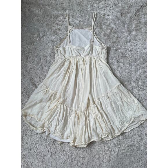 American Eagle S Cream Knit Mini Dress Fairycore Cottagecore Boho Handkerchief - Picture 6 of 6
